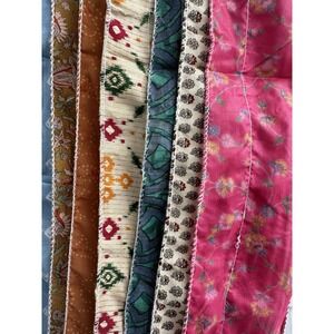Handmade Upcycled Silk Sari Scarf – 70" x 7.5" – Multicolor – Made in‎ India